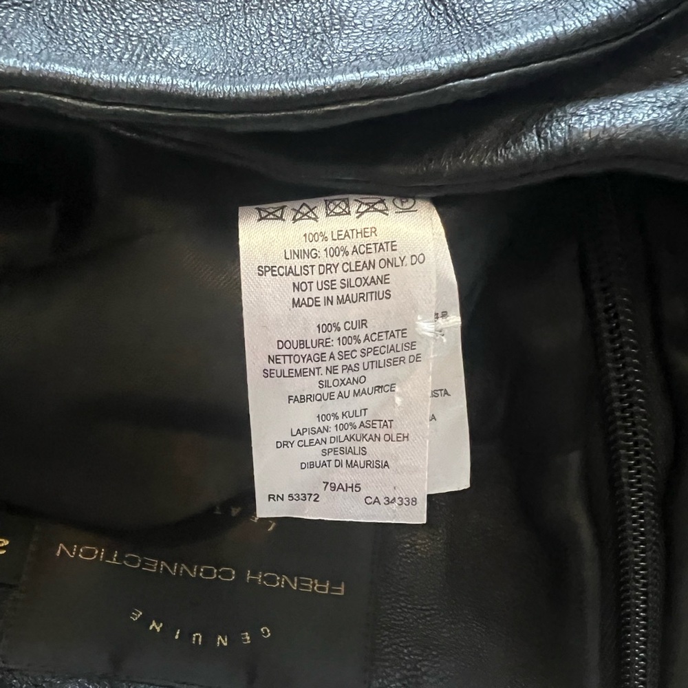 French Connection Black Leather Shorts Size 2 - Picture 5 of 6